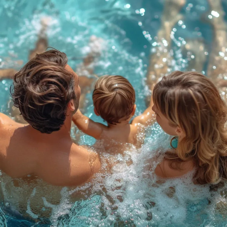 A family having fun in the water.