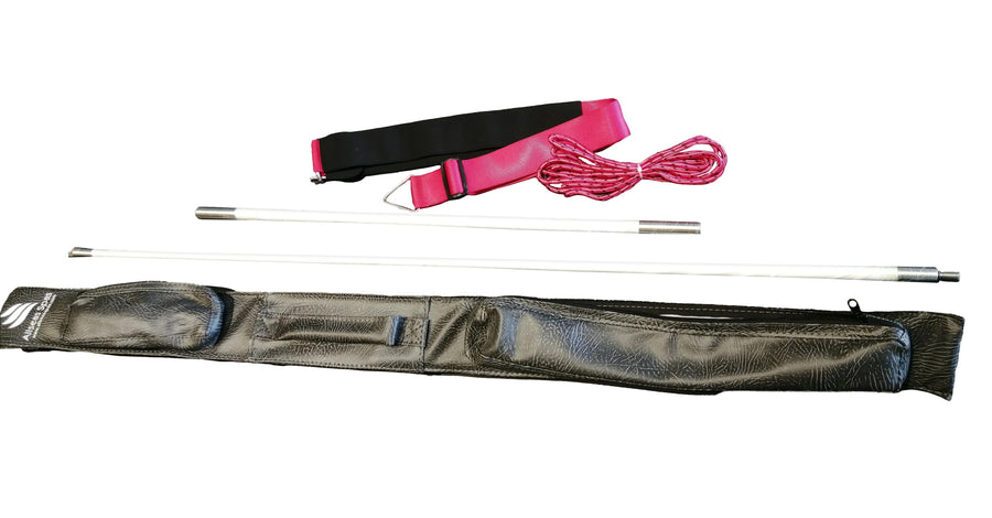 Swim Rod Pole System with rope to attach, safety belt and a leather case for storage