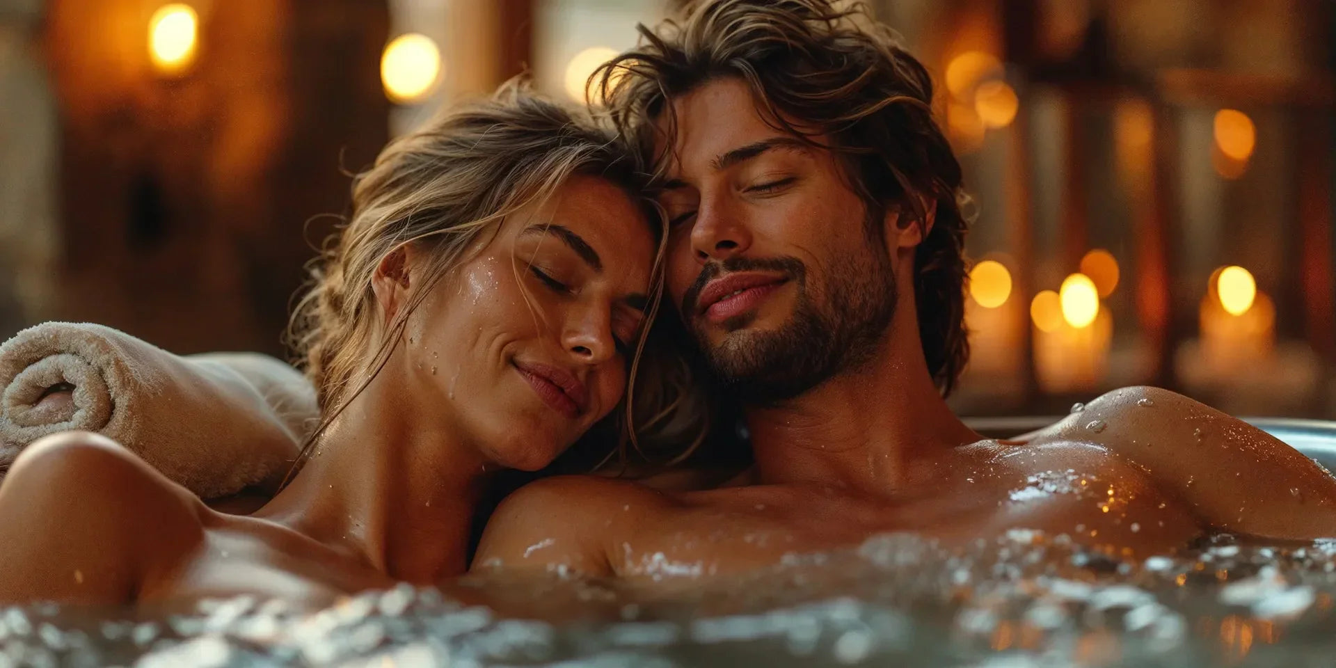 indoor hot tub couple