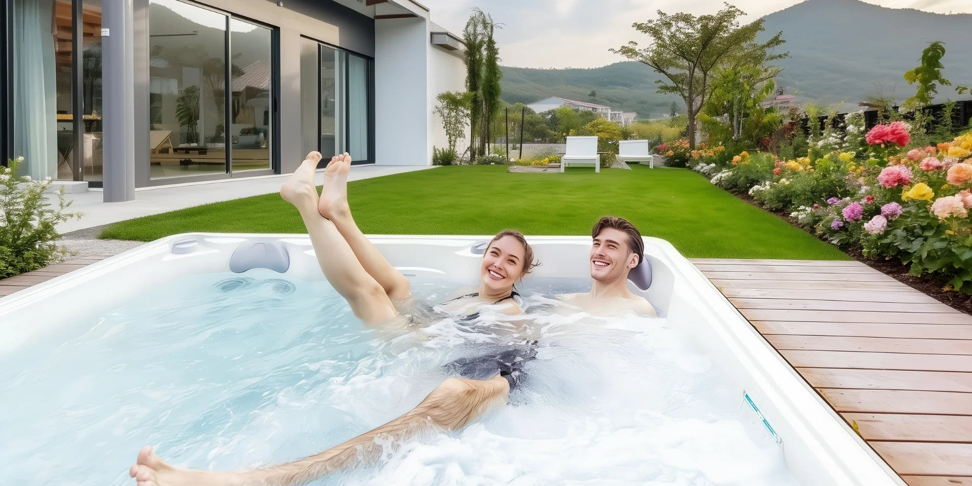 Outdoor spa hot tub