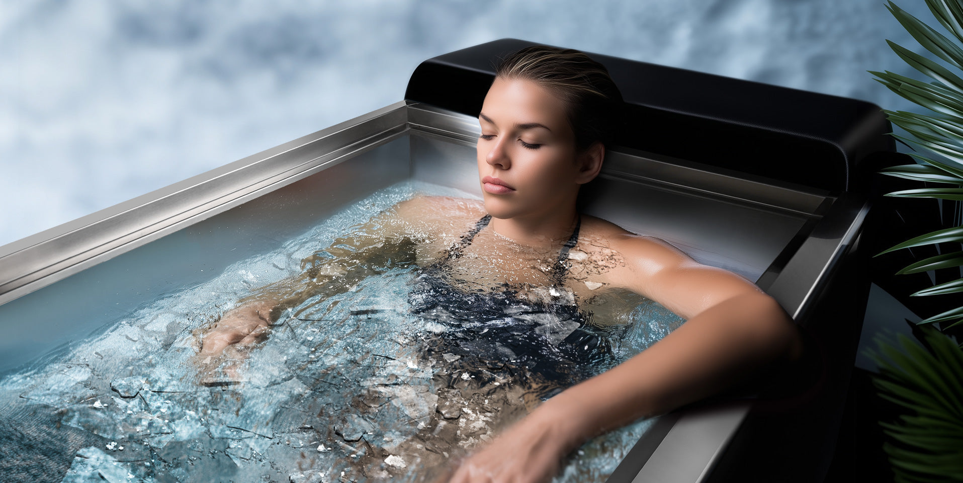 sit in the ice bath with ice water