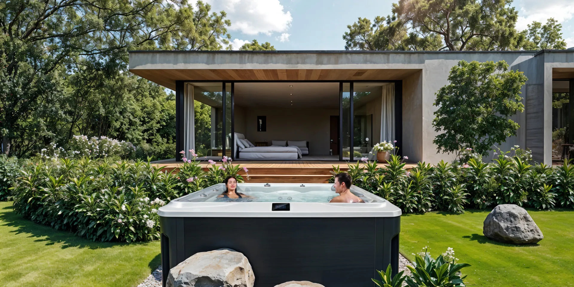 outdoor hot tub in UK