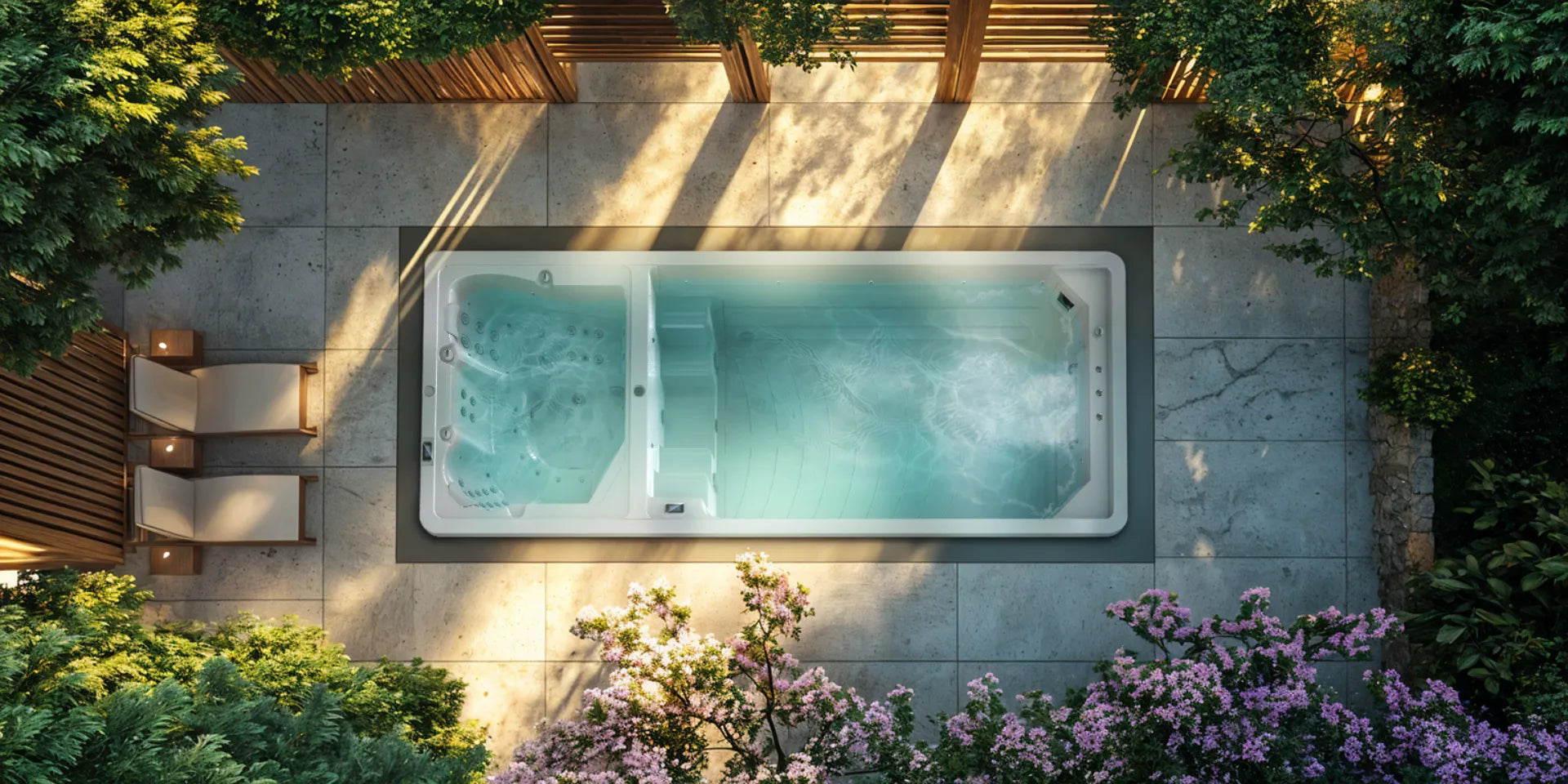 Outdoor Swim Spa Pool Combo