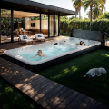 two girls in the swim spa