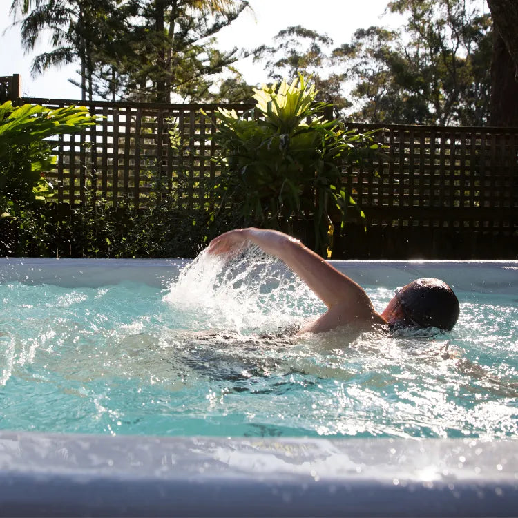 man swim in the exercise swimming pool